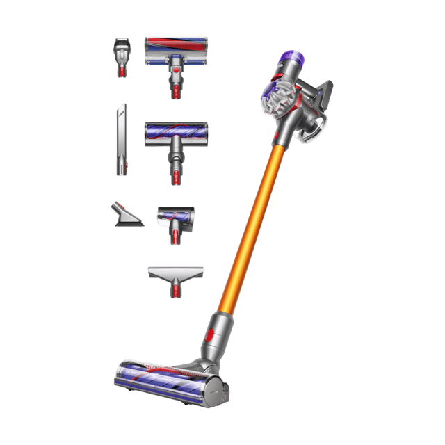 DYSON V8 Absolute 2023 - Steelstofzuiger incl. kruimelzuiger - Accuduur 40 min - Zilver/Geel
