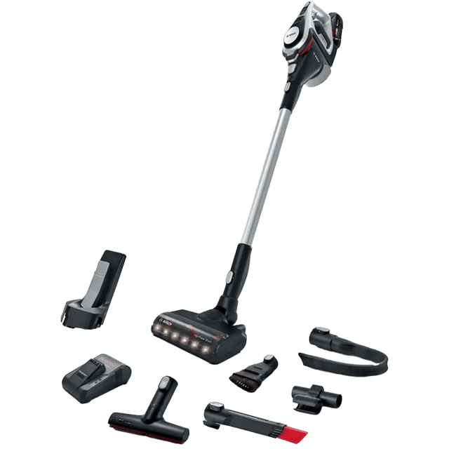 BOSCH Draadloze  BSS82SIL1 - Steelstofzuiger incl. kruimelzuiger - Accuduur 45 min - Grijs