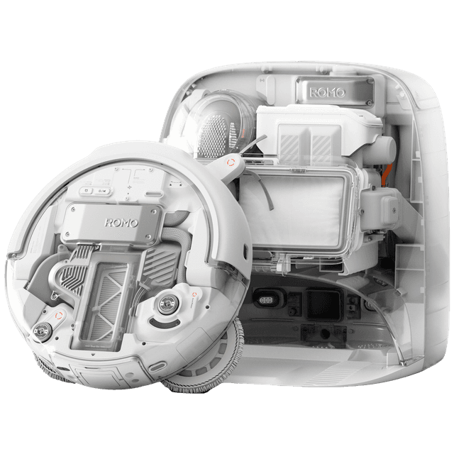DJI ROMO P (Water Tank Version)(EU) - Robotstofzuiger - Met Dweilfunctie - Transparant