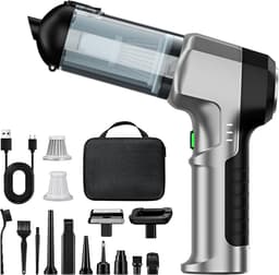 Draagbare Stofzuiger - Schoonmaker - Auto en Thuis - 4-in-1 Functie - 200 ml - Zilverzwart — thumbnail 1