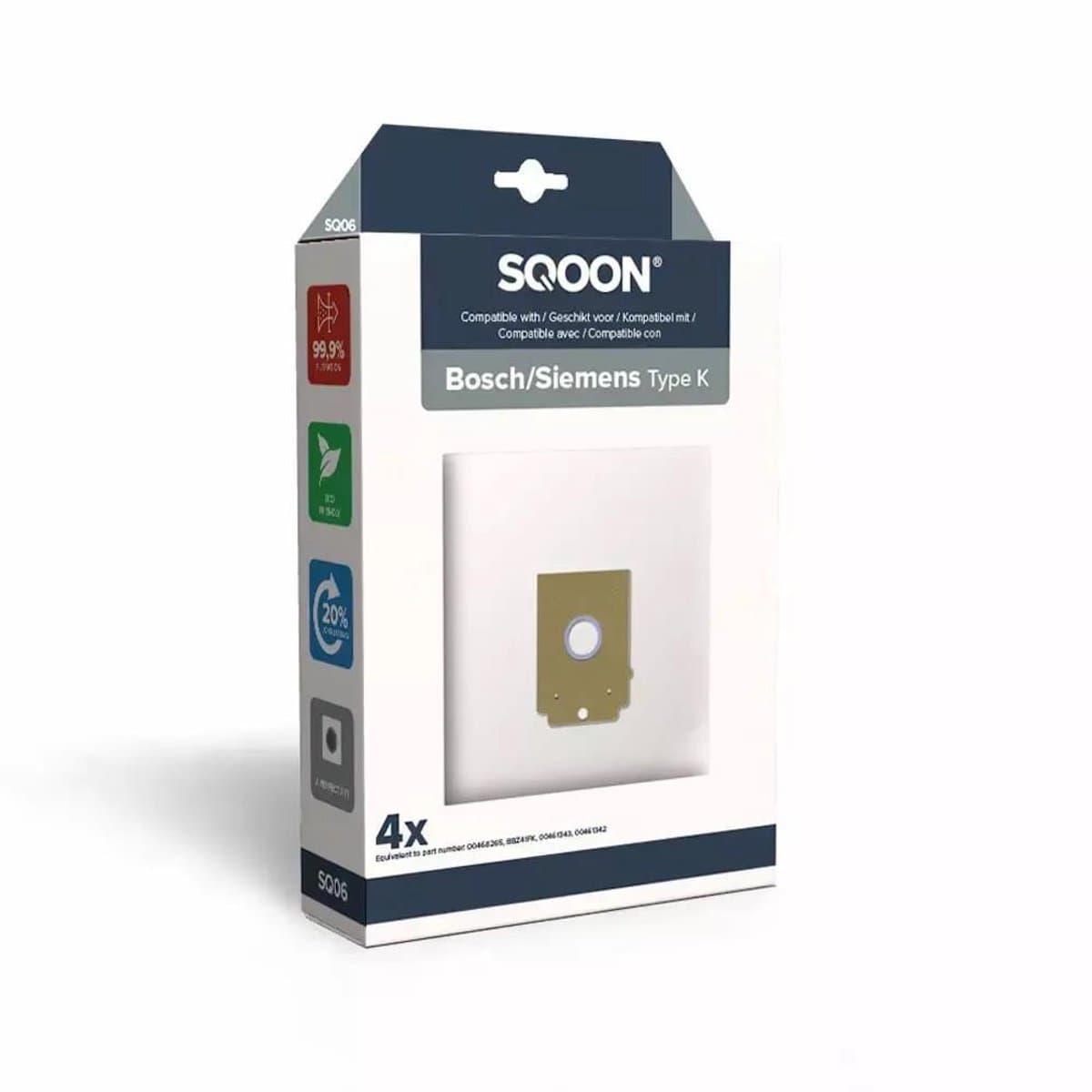 SQOON Stofzuigerzak Bosch/Siemens Type K doos a 4 stuks — afbeelding 1