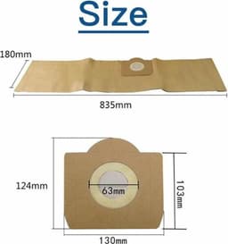 Set van 5 rechte stofzakken geschikt voor Kärcher NT20, NT25, NT30, MV3, WD3, WD3200, WD3300 en A2204 stofzuigers - vervangende accessoires. — thumbnail 2