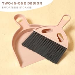 Mini Bezem Stofblik - Kleine Schoonmaakset - Snelle Opruimklus - Compact Ontwerp - 19.99 x 16.99 cm - Roze — thumbnail 5