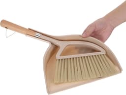 Bezem en Stoffer - Mini schoonmaakset - Kruimels opruimen - Comfortabel houten handvat - 30 cm - Beige — thumbnail 4