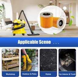 Patroonfilter compatibel met Karcher - 2 stuks vervanging voor WD2 WD3 MV2 MV3 Serie A K SE 4001 SE 4002 nat- en droogstofzuigers - onderdeelnummer KAR64145520 van Gekufa. — thumbnail 4