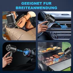 Handstofzuiger - Draadloze Blazepomp - Auto Keuken PC - 3-in-1 Multifunctioneel - 18000PA - Zilver Grijs — thumbnail 4