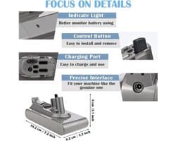 Stofzuigeraccu - 6000 mAh Li-ion - 25.2V - Click-in - Voor Dyson V11 V15