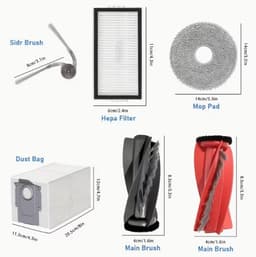 26 vervangingsonderdelen en accessoiresets, geschikt voor Roborock Saros10R/G20S Ultra/ robotstofzuigers, 2 hoofdborstels, 4 HEPA-filters, 6 dweilpads, 6 zijborstels, 6 stofzakken, 2 gereedschappen — thumbnail 2