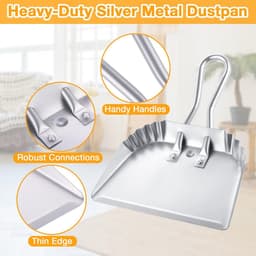 Set van 4 Heavy Duty Metalen Stofpannen - Uitstekende Reinigingsoplossing voor Thuis en Commercieel Gebruik — thumbnail 3