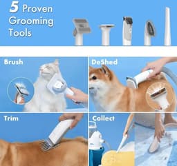 Professionele Hondenfohn - Hondentondeuse - Trimset 5-in-1 - Trimmer - Stofzuiger - Borstel - Dieren - Katten - Honden — thumbnail 5