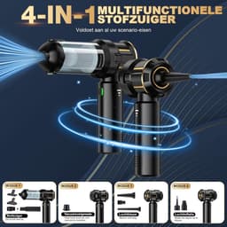 Draadloze Handstofzuiger - Mini Stofzuiger Auto - Snel Reinigen - 4-in-1 Blaas- en Zuigfunctie - 25.000 Pa - Zwart — thumbnail 5
