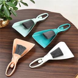 Mini-bezem veegschep - Kleine schoonmaker - Bureau opruimen - Compact en handig - Niet gespecificeerd - Blauw — thumbnail 2