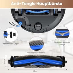 21-delig accessoireset voor Ecovacs X11 Omnicyclone robotstofzuiger – reserveonderdelen met hoofdborstel, filters, dweilen, zijborstels, reinigingsborstel en schroevendraaier — thumbnail 5