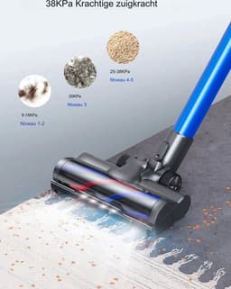 Steelstofzuiger draadloos - 55 Minuten batterijcapaciteit - Steelstofzuiger zonder zak op accu - Steel stofzuiger - 450 Watt — thumbnail 5