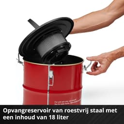 Aszuiger - Kachelreiniger - Haard Schoonmaken - Inclusief Voorfilter - 18 Liter Reservoir - Rood Zwart — thumbnail 2
