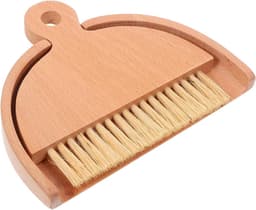 Stoffer Set - Mini Bezem - Kleine Ruimtes - Stevig Hout Materiaal - 14.5 cm - Wit — thumbnail 1