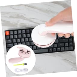 Mini Stofzuiger - Bureau Reiniger - Toetsenbord Schoonmaken - Geluidsarm Ontwerp - Draagbaar Handformaat - Roze — thumbnail 2