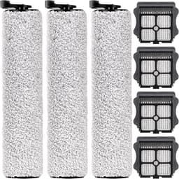 Vervangende rolborstels en filters geschikt voor Tineco Floor One S3/iFloor 3 draadloze nat- en droogstofzuiger. De reserveonderdelenset bevat 3 rolborstels en 4 filters. — thumbnail 1
