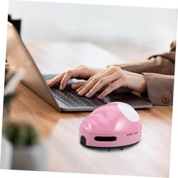 Mini Bureau Stofzuiger - Tafelreiniger Apparaat - Werkplek Schoonhouden - Stille Werking - 11 cm Hoog - Roze — thumbnail 4
