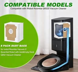 10 stuks stofzakken voor iRobot Roomba Essential 104 Vac/104 Combo/105 Vac/105 Combo/Plus 404/405/505 Combo/504 Vac/Max 705 Vac&Combo/Q0520 robotstofzuiger - wegwerpstofzakken voor Roomba — thumbnail 5
