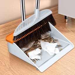 Bezem en Stoffer Set - Stoffer en Blik - Binnen Schoonmaken - Naadloze Vloeraansluiting - 84.5 cm - Blauw — thumbnail 2