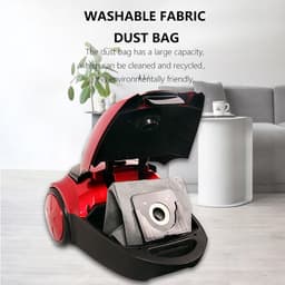 Cilinderstofzuiger Zak - Stofzuiger met zak - Huis Reinigen - Instelbare Zuigkracht - 4 Liter Capaciteit - Zwart — thumbnail 3