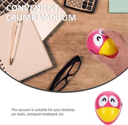 Mini Stofzuiger - Tafelreiniger Kruimeldief - Bureau Schoonmaken - Stil Werking - 10.5 cm - Roze — thumbnail 5