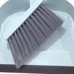 Stoffer en blik - Reinigingsset - Bureau reinigen - Getande vuilopvangrand - 26 cm - Blauw — thumbnail 2