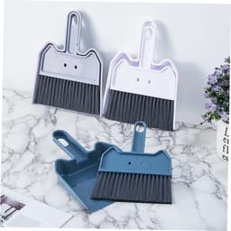Schoonmaak set - Mini bezem stoffer - Kleine ruimtes reinigen - Compact formaat - 22 x 17 cm - Blauw — thumbnail 2