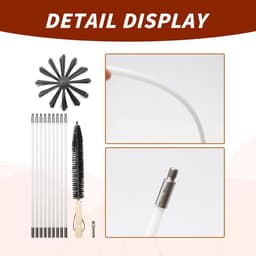 Droger Vent Cleaner - Schoorsteenborstel Kit - Ventilatie Reinigen - Flexibele Staven - 12 Voeten - Zwart — thumbnail 2