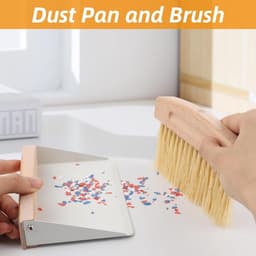 Stofpan en borstelset - Mini kruimelveger - Snelle opruimingen - Met metalen pan - Compact formaat - Wit — thumbnail 4