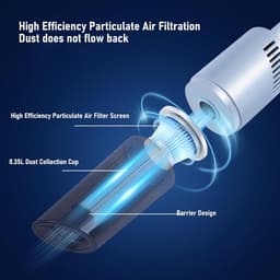 Draadloze Steelstofzuiger - Lichtgewicht Stofzuiger - Efficiënt Huis Schoonmaken - 13800 PA Zuigkracht - 350 ml Reservoir - Zwart — thumbnail 2