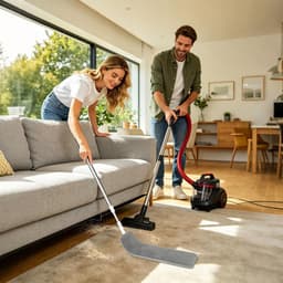 Stofzuiger met lange steel - Reinigingsgereedschap plumeau - Huis reinigen - Platte flexibele kop - Uittrekbaar - Grijs — thumbnail 3
