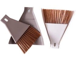 Mini Stoffer Set - Kleine Bezem - Bureau Schoonmaken - Handige Opslag - 15 x 17 cm - Diverse Kleuren