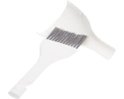 Mini Bezem Stofblik - Schoonmaakset Klein - Bureau Schoonmaken - Compact Ontwerp - 19.5 cm Lengte - Wit