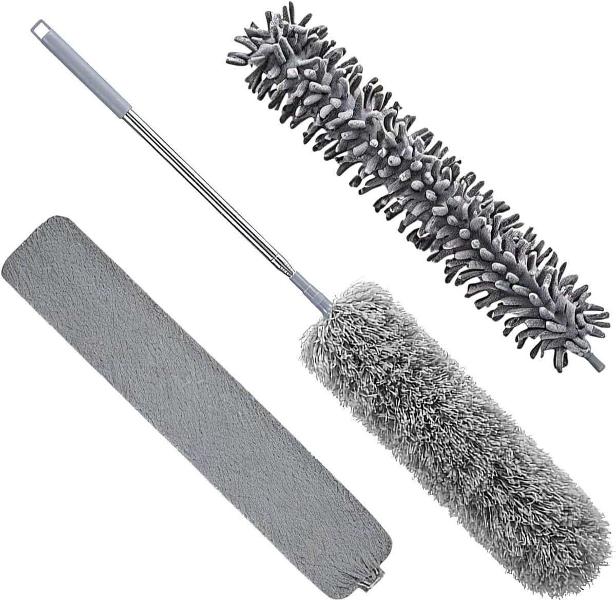 Stofzuiger voor onder meubels - Mop Dweil - Huis Schoonmaken - Uittrekbaar Telescopisch - 46 cm - Grijs — afbeelding 1