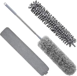 Stofzuiger voor onder meubels - Mop Dweil - Huis Schoonmaken - Uittrekbaar Telescopisch - 46 cm - Grijs — thumbnail 1