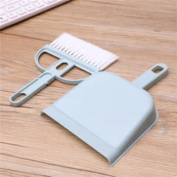 Bezem en veegschep set - Reinigingsset bureau - Kleine ruimtes reinigen - Zacht en krasvrij - 18 cm — thumbnail 3