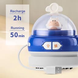 Kleine stofzuiger - Bureau reiniger - Bureau schoonhouden - USB oplaadbaar - 9x9x13 cm - Paars — thumbnail 5