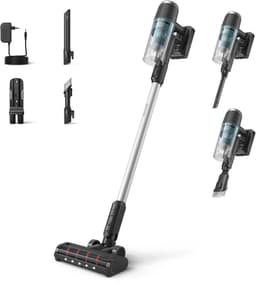 Philips Steelstofzuiger Draadloos XC3031/01 - Zuigmond met LED verlichting - Zonder Zak - Met Kruimeldief - Batterijduur tot 60 min - Lichtgewicht - Matzwart — thumbnail 1