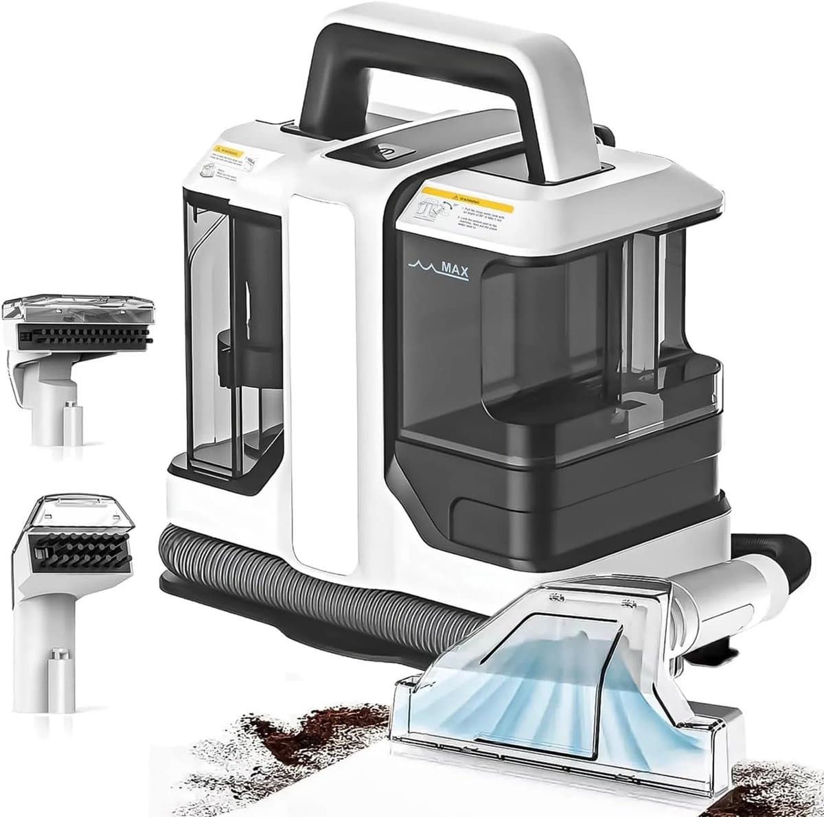 Draagbare tapijtreiniger - Vlekkenreiniger - Spotcleaner voor bank, tapijt en autobekleding - 750W - 15kPa zuigkracht - Compact en lichtgewicht - Spray- en zuigfunctie - Dubbele watertank - Handreiniger voor huisdierharen en hardnekkige vlekken — afbeelding 1