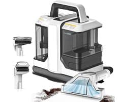 Draagbare tapijtreiniger - Vlekkenreiniger - Spotcleaner voor bank, tapijt en autobekleding - 750W - 15kPa zuigkracht - Compact en lichtgewicht - Spray- en zuigfunctie - Dubbele watertank - Handreiniger voor huisdierharen en hardnekkige vlekken