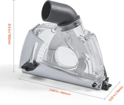 Stofafzuigkap voor Haakse Slijper, Compatibel Met 100-125 mm, Stofkap Met 6 Klemringen & 125 mm Diamant Slijpbeker, Verstelbare Snijdiepte, Doorzichtig — thumbnail 2