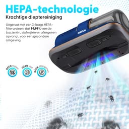 Roxa Huisstofmijt Stofzuiger - UV Lamp Sterilisator - Matras, Tapijt, Meubel, Zetel & Bank Reiniger Apparaat - Kruimeldief snoerloos best verkocht - Bacterie, Mijt & Schimmel Bestrijder - Zonder Zak - USB Opladen - Blauw - 2025 — thumbnail 2