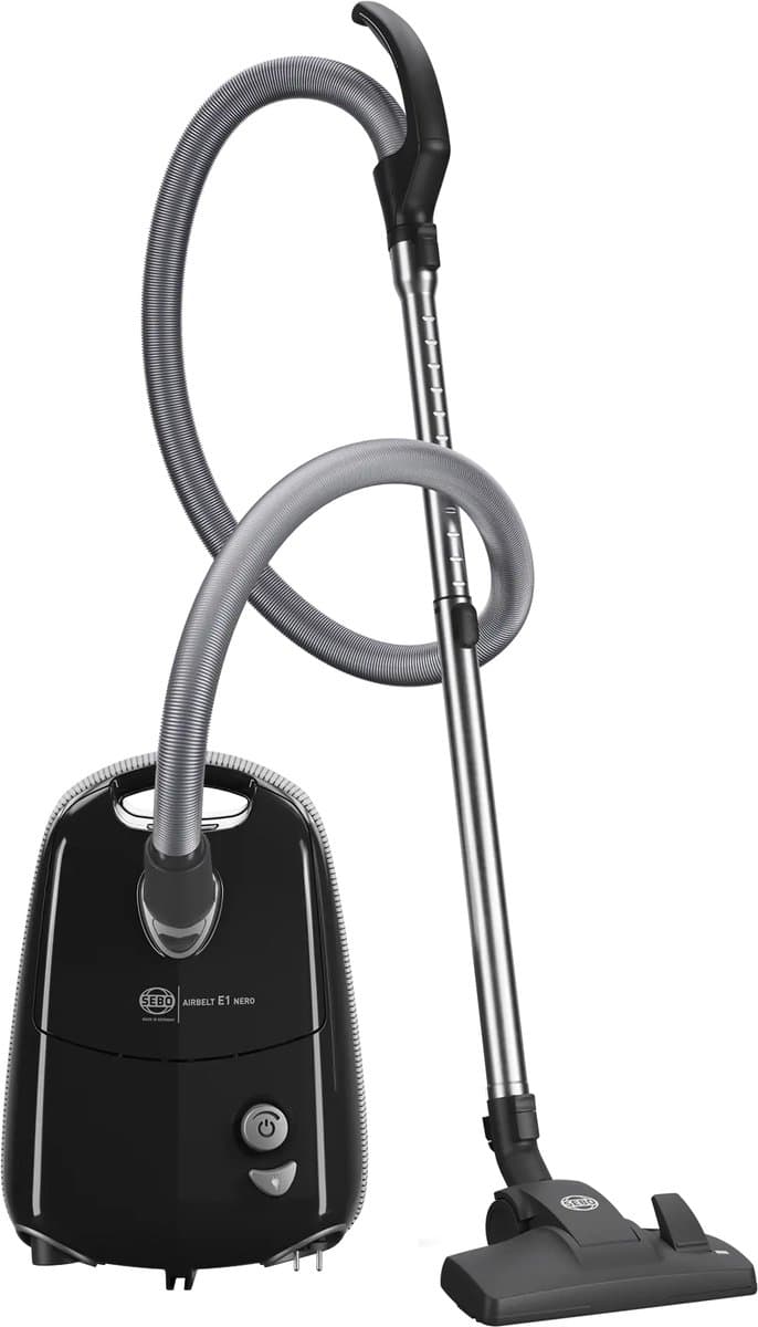 SEBO AIRBELT E1 Nero Zwart - Lichte sledestofzuiger - Met stootrand voor bescherming meubilair - Accessoires makkelijk opgeborgen — afbeelding 1