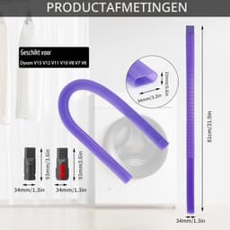Kierenzuigmond - Flexibel - 85 cm - Paars — thumbnail 2