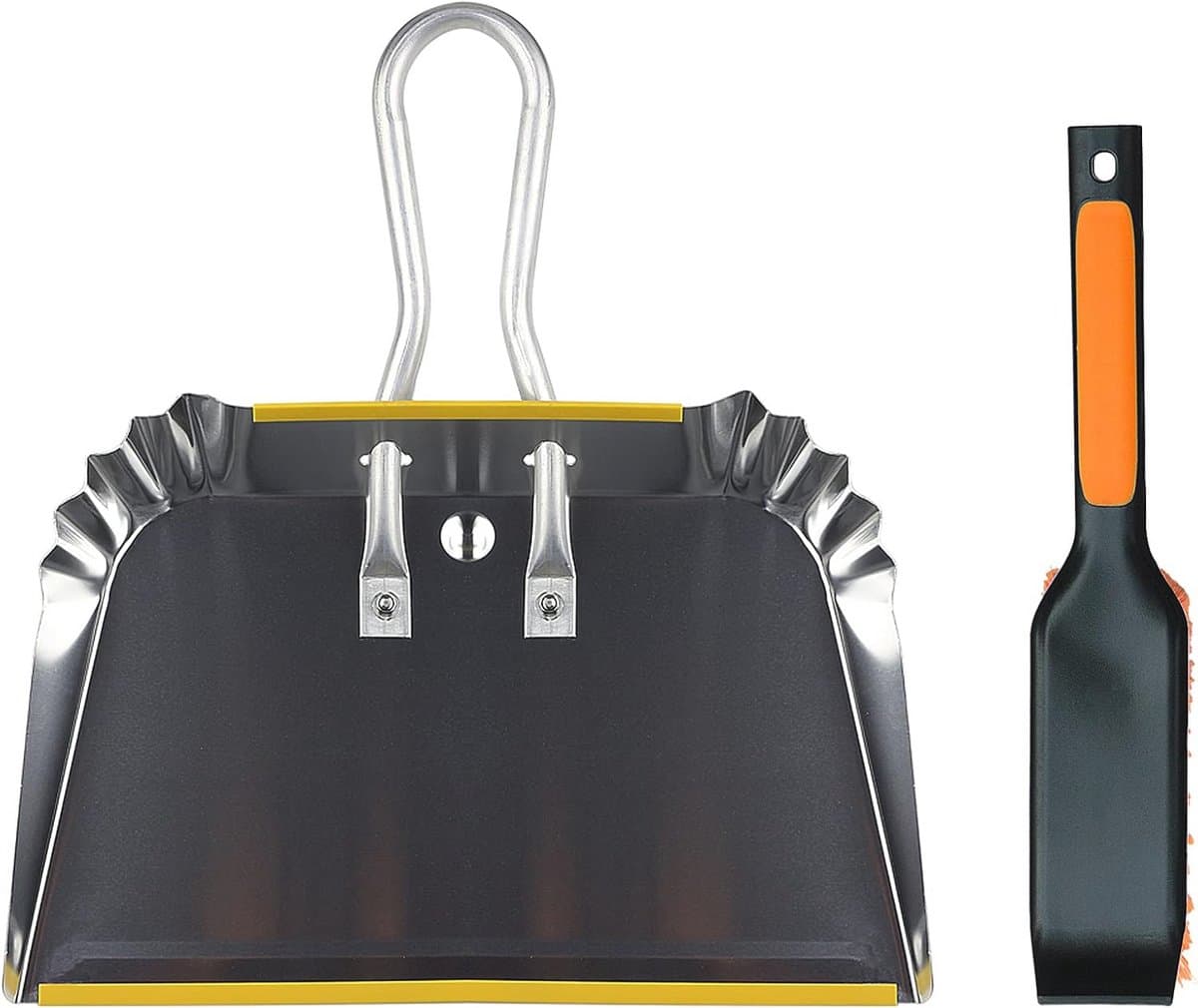 Zware metalen stofpan 17" met reinigingsborstelset — afbeelding 1