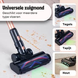 BambiClean Steelstofzuiger Draadloos Zonder Zak - 30kPa Zuigkracht - LED Vuildetectie - Snoerloze Stofzuiger op Accu — thumbnail 5