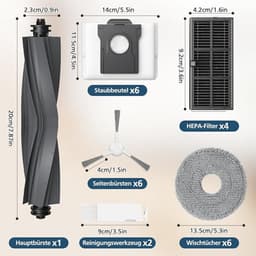 24 stuks accessoires voor Dreame robotstofzuigers - Hoofdborstel - Stofzakken - Reinigingsdoeken - HEPA-filters - Zijborstels — thumbnail 4
