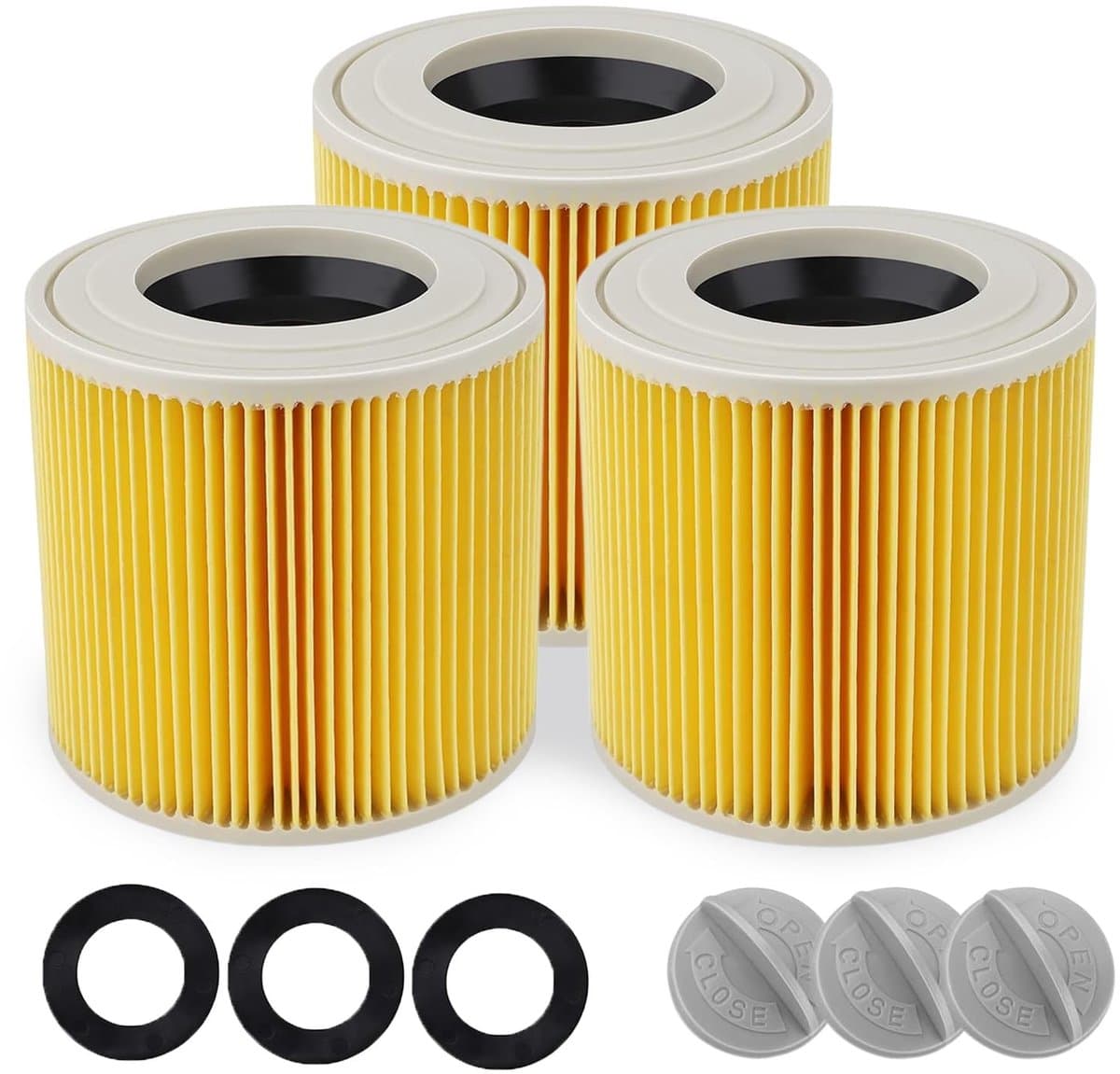 Dailygoods- Stofzuigerfilter Set van 3 - Vervanging voor originele filter - Compatibel met Kärcher WD3/WD2/WD1/MV3/MV2 - Geavanceerde filtratie - Betrouwbare oplossing voor optimale prestatie - Stofzuigeraccessoire — afbeelding 1
